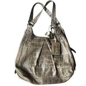 Coach Maggie Exotic embossed croc leather Shoulder Bag Handbag